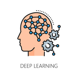 AI Deep Learning Neural Network Icon vector image