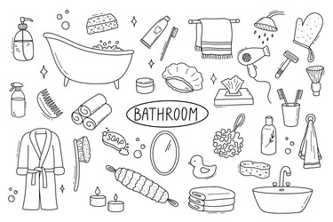 bathroom hand drawn in doodle style Vector Image