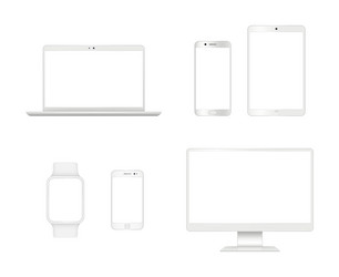 computer devices mockup smartphone laptop tablet vector