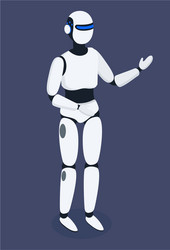 Cybernetic robot with artificial intelligence vector