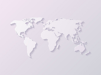 Decorative world map with shadow Royalty Free Vector Image