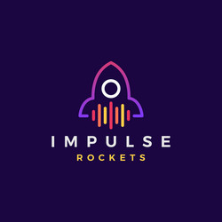 Impulse wave rocket logo icon vector