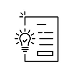 document with light bulb like patent icon vector