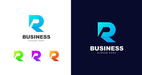 Letter r luxury logo design template Royalty Free Vector