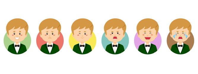 Ireland avatar with various expression vector