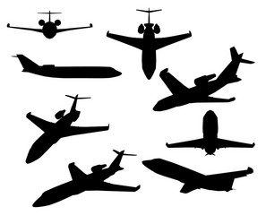 Luxury Private Jet Silhouette Vector Image
