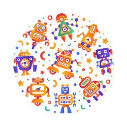 robot with futuristic modern bot and android round vector image