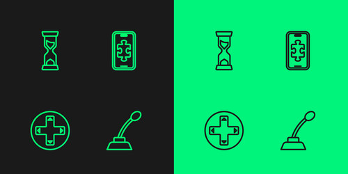 set line microphone game controller or joystick vector image