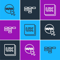 set line ui or ux design and site map icon vector image