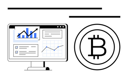 cryptocurrency analytics dashboard with data vector image