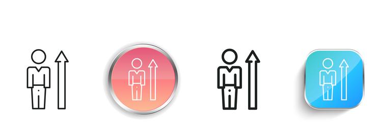 man icon thin linear regular and button style vector image