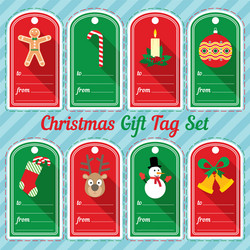 Christmas gift tag design set vector