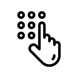 hand icon entering pin code on a numeric keypad vector image
