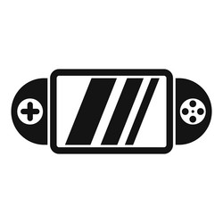portable game console with buttons showing three vector image