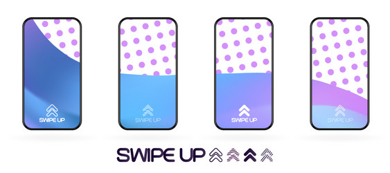 Swipe up template with abstract backdrop vector