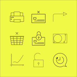 web linear icon set simple outline icons vector image