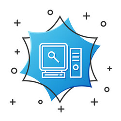 white line search on computer screen icon isolated vector image