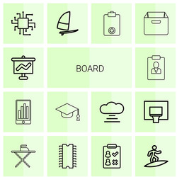 14 board icons vector