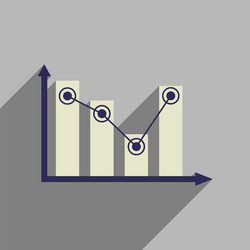flat web icon with long shadow economic graph vector