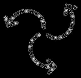 glossy mesh network turbine rotation with light vector image