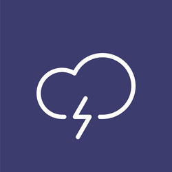 lightning icon for simple flat style weather ui vector image