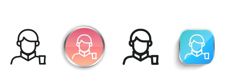 man icon thin linear regular and button style vector image