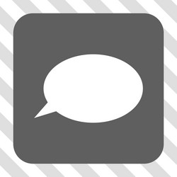 message cloud rounded square button vector image