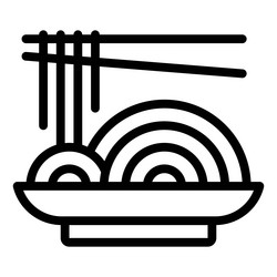 noodle bowl icon chinese new year vector