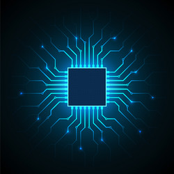 Abstract processor computer digital chip printed vector