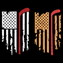 Hockey Stick US Flag SVG Vector Image