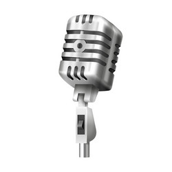 retro mic with stand studio or radio microphone vector