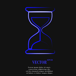 Sand clock glass timer flat modern web button vector