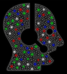 bright mesh 2d operator with flash spots vector image