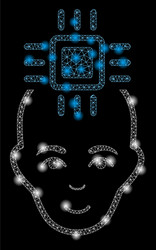 flare mesh carcass neural computer interface vector image