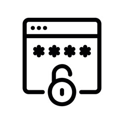 login window interface with asterisks and open vector image