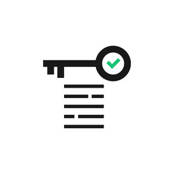 Key and checklist line icon Royalty Free Vector Image