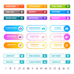 web colored buttons internet ui flat elements vector