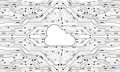 abstract black circuit board technology cloud vector image