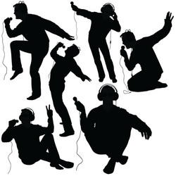 DJ Silhouette Collection Vector Image
