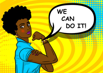 Girl Power Pop Art Woman Vector Image