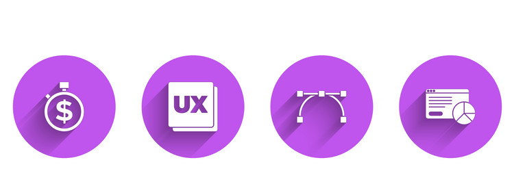 set time is money ui or ux design bezier curve vector image