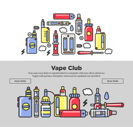 vape club promotional posters with devices vector