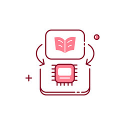 machine learning ai and data analysis icon design vector image