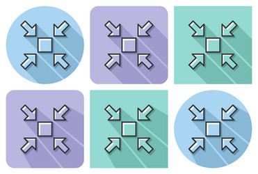 Outlined icon of reduce screen size with parallel vector