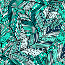 seamless pattern with abstract featherhand draw vector image