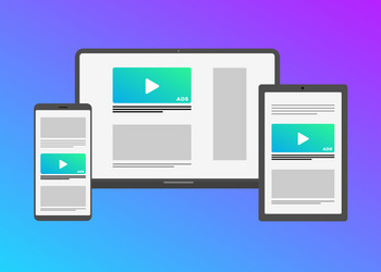 digital content in multiple device and platform vector image