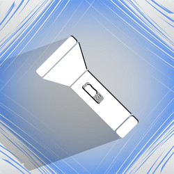 Flashlight flat modern web button vector