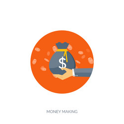 flat background coinsmoney vector