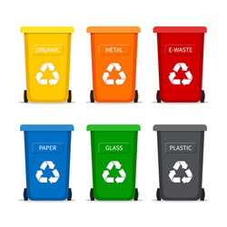 garbage bin with recycle icon for trash container vector image