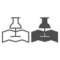 Gps pin line and glyph icon map pointer vector
